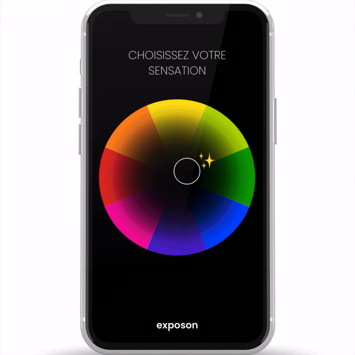 Démonstration de la roue des sensations Exposon sur smartphone